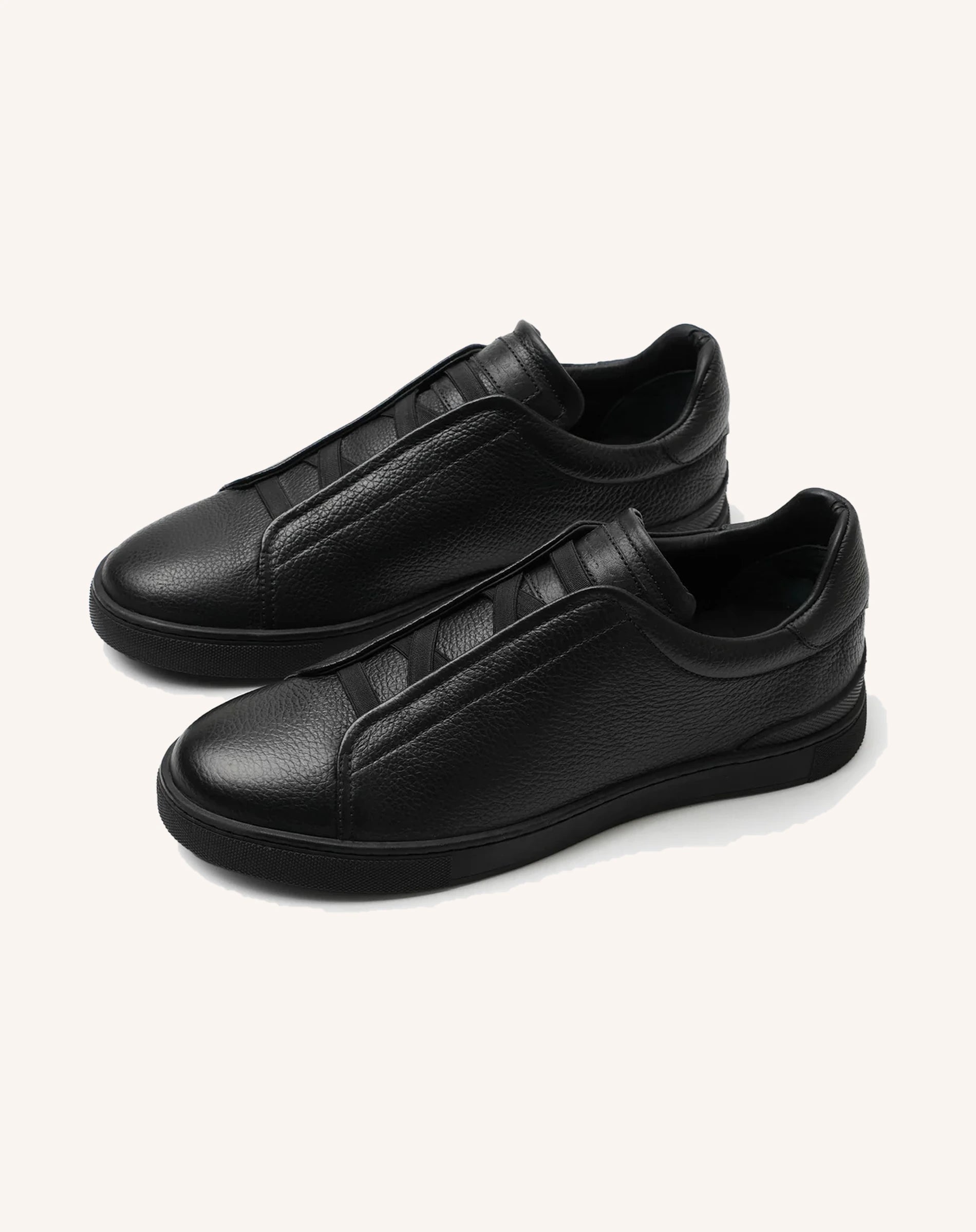 Men Goatskin Leather Slip On Low Top Sneakers