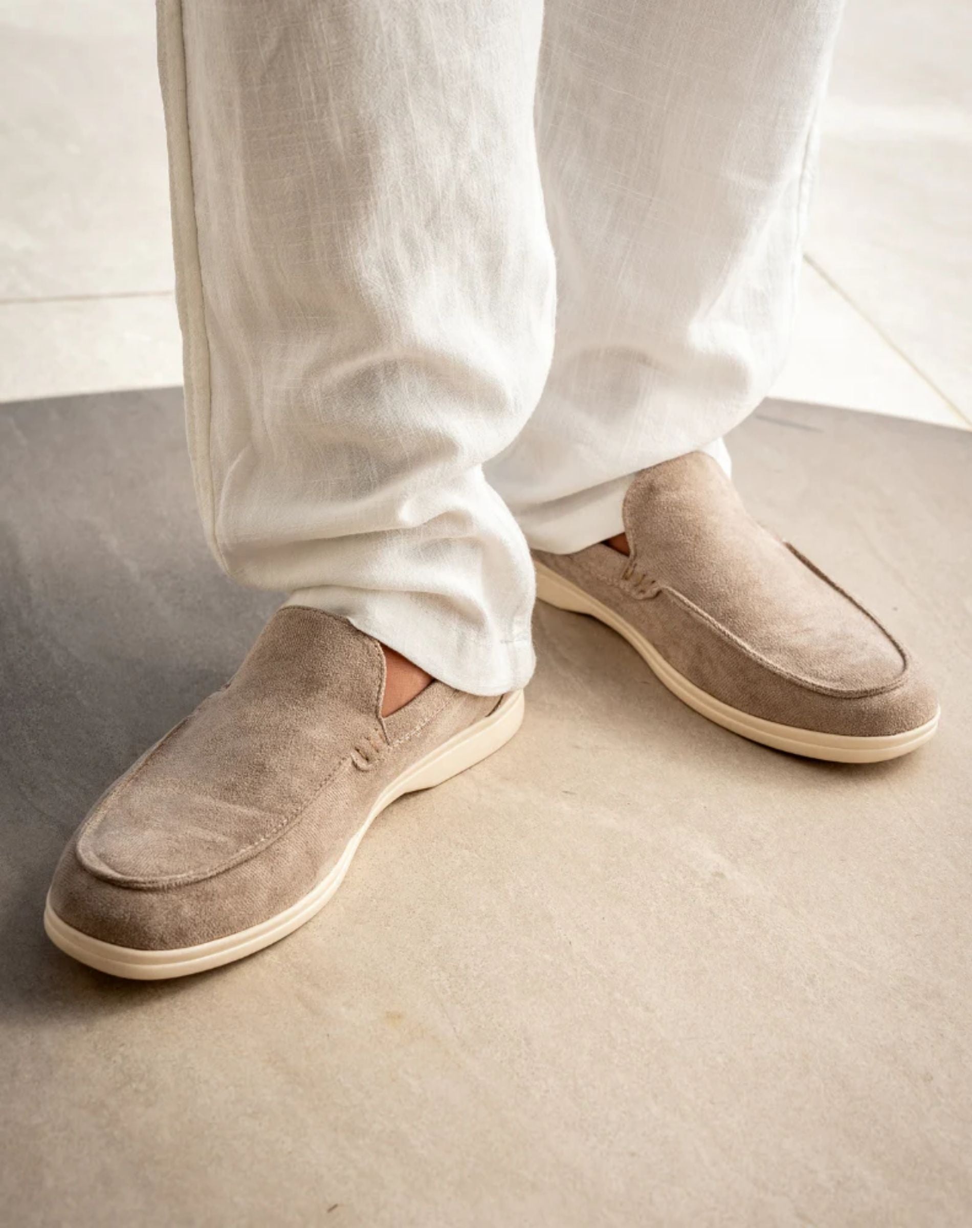 Men's Suede Loafers Classic Slip On Dress Shoes