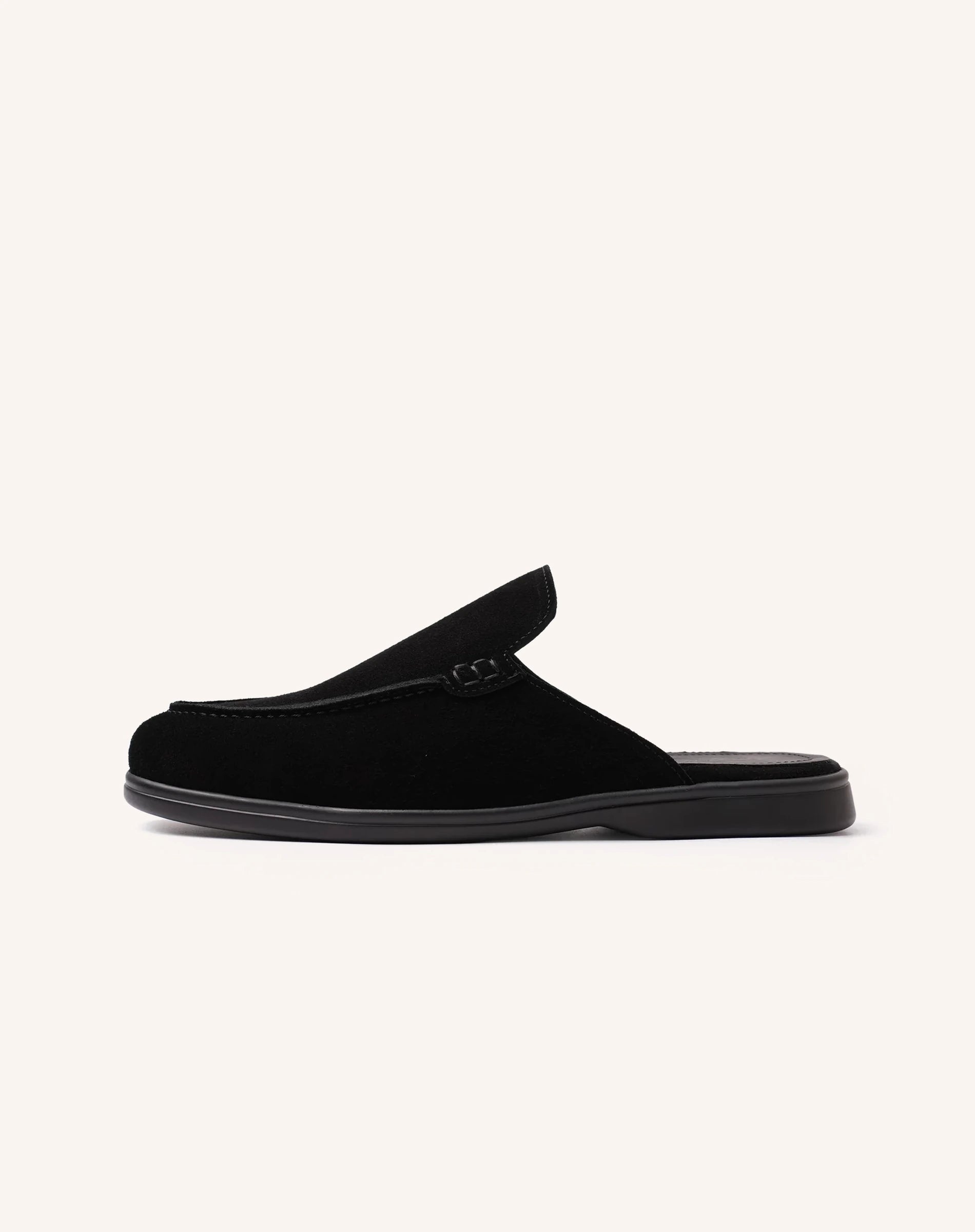 Men Suede Backless Loafer Slippers Casual Mule Shoes