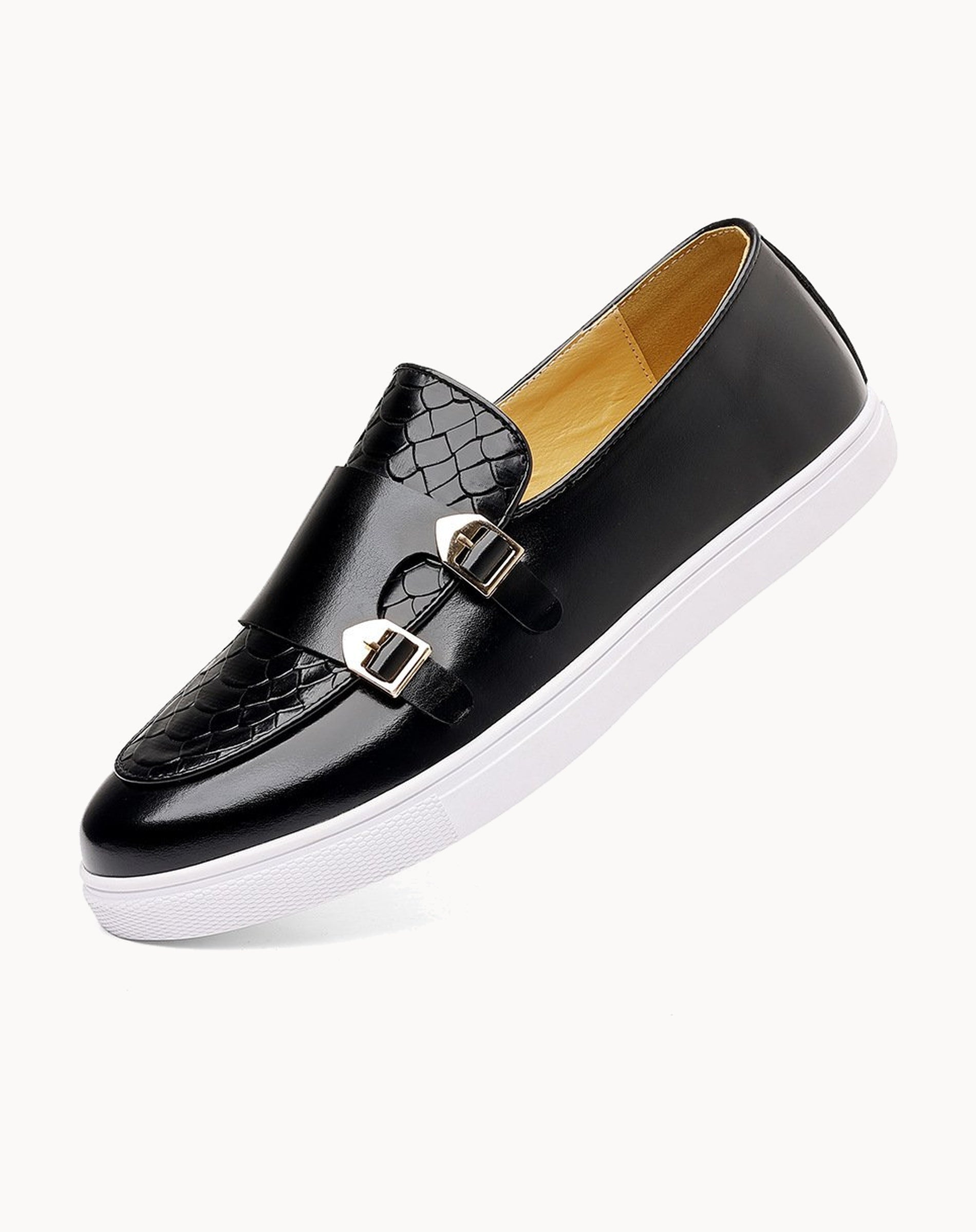 Cow Leather Double Monk Strap Loafers