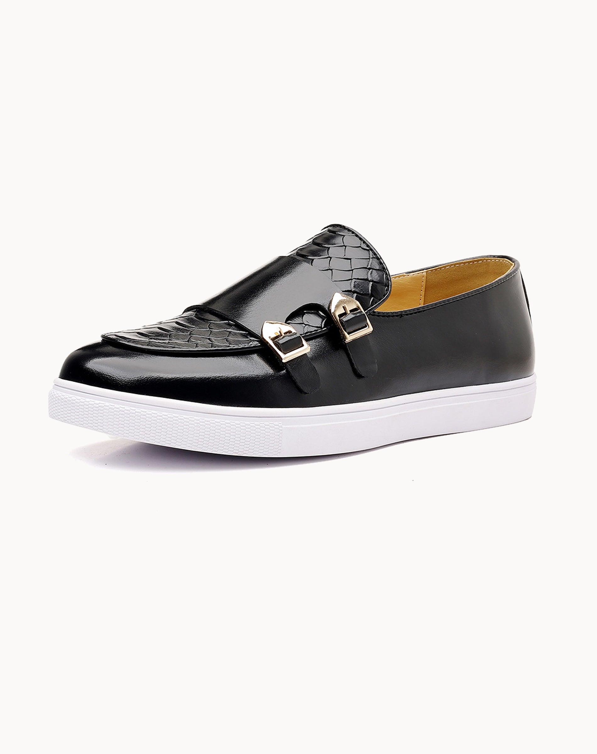 Cow Leather Double Monk Strap Loafers