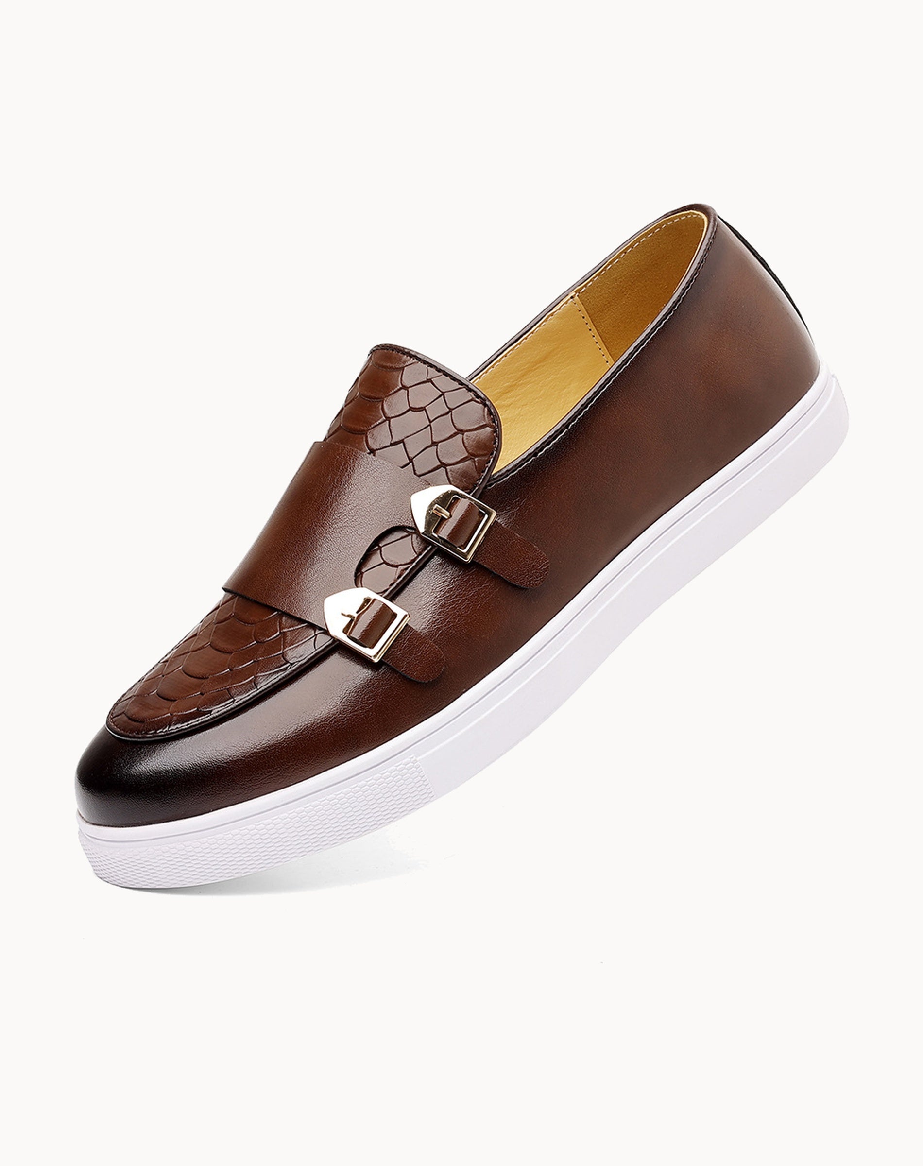 Cow Leather Double Monk Strap Loafers