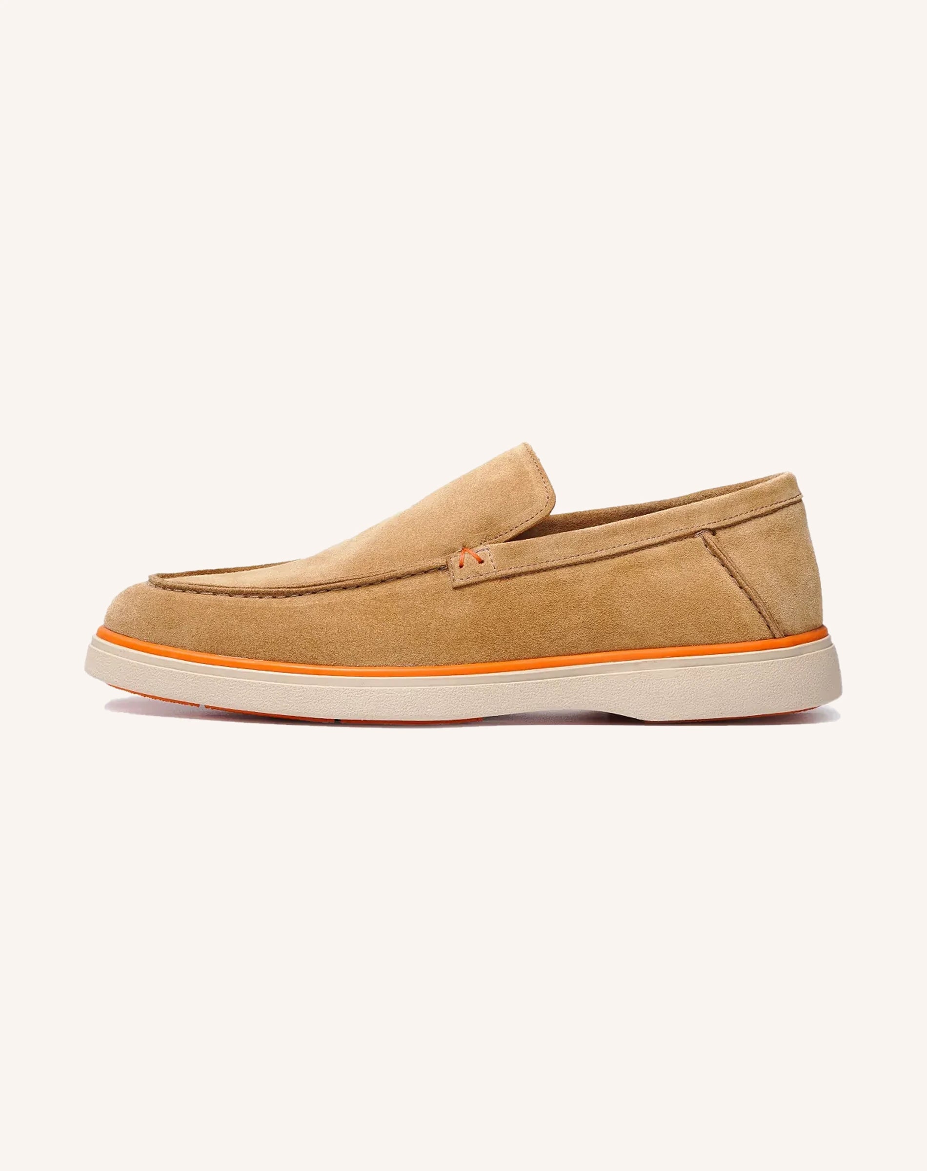 Men Suede Slip On Loafers Contrast Sole