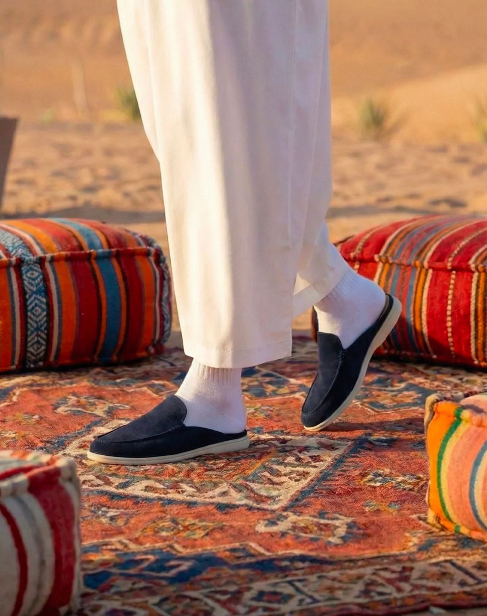 Men Suede Backless Loafer Slippers Casual Mule Shoes