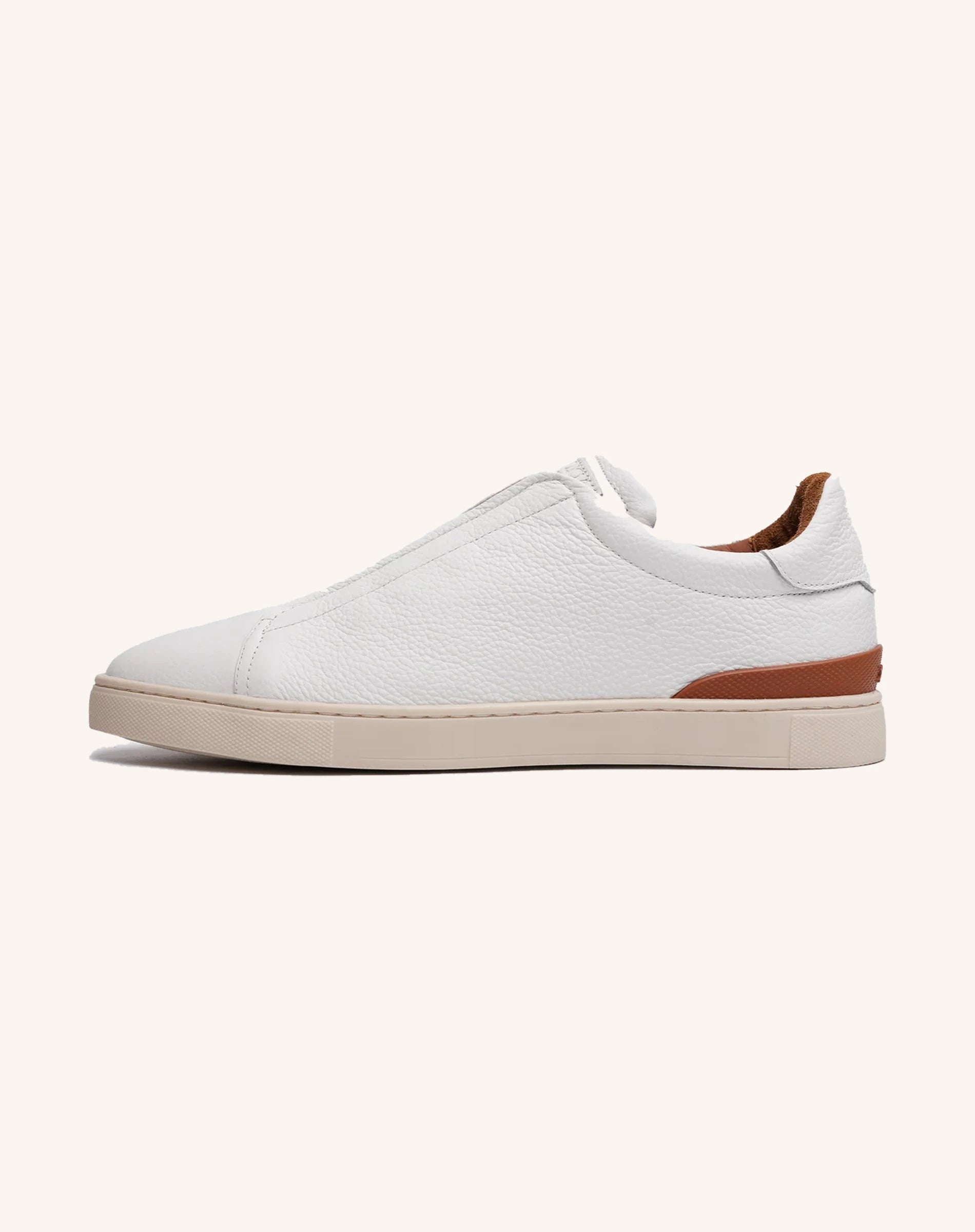 Men Goatskin Leather Slip On Low Top Sneakers