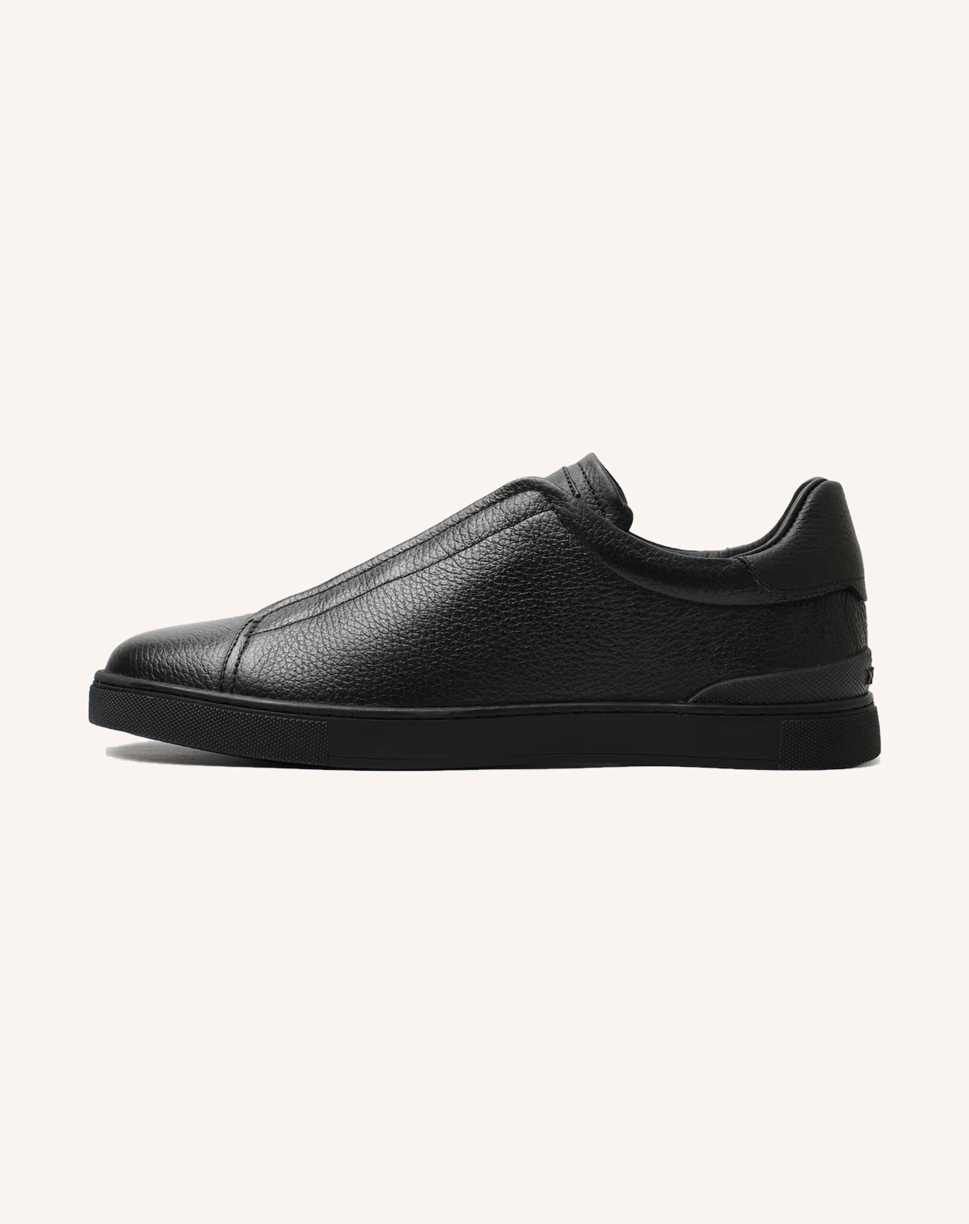 Men Goatskin Leather Slip On Low Top Sneakers