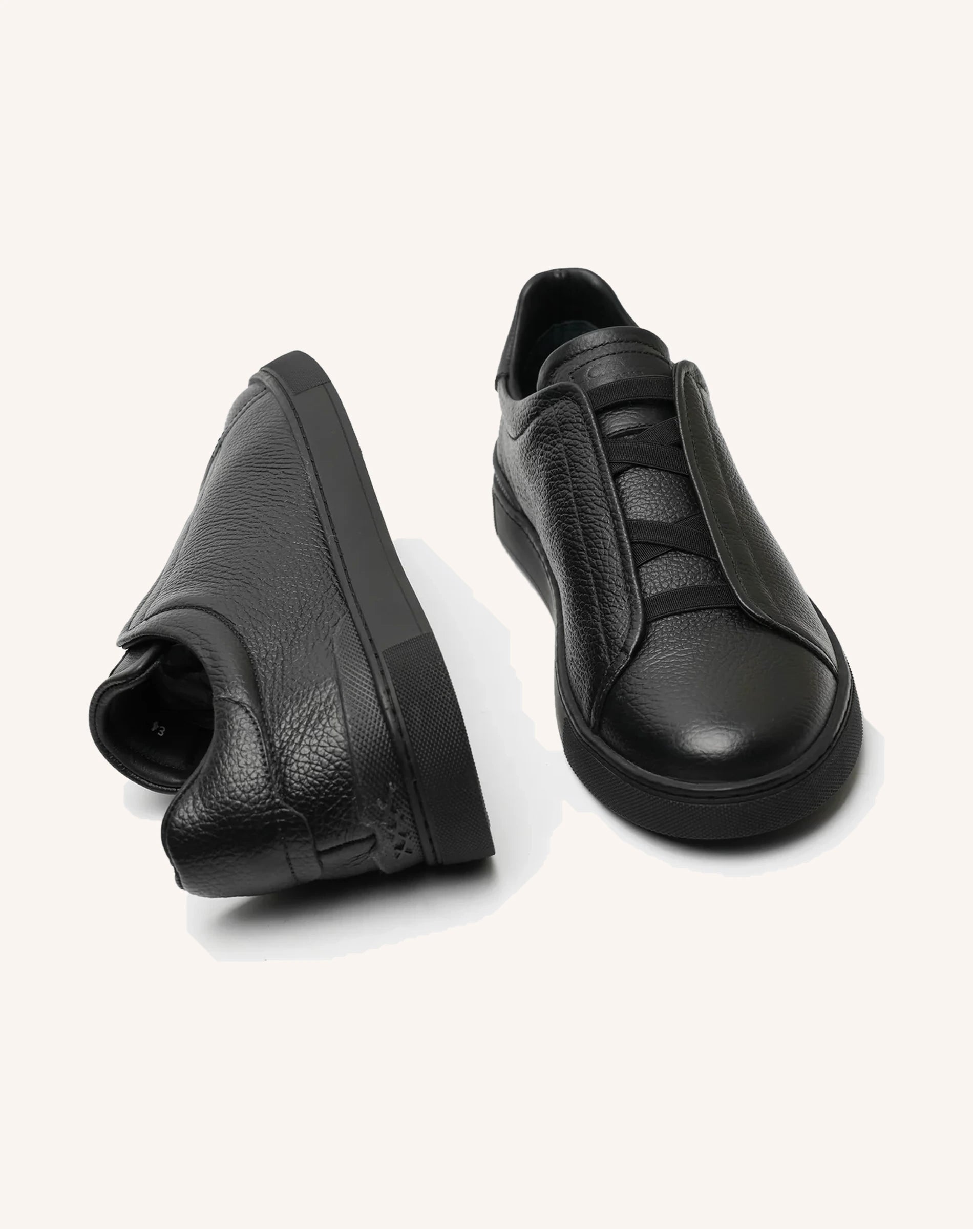 Men Goatskin Leather Slip On Low Top Sneakers
