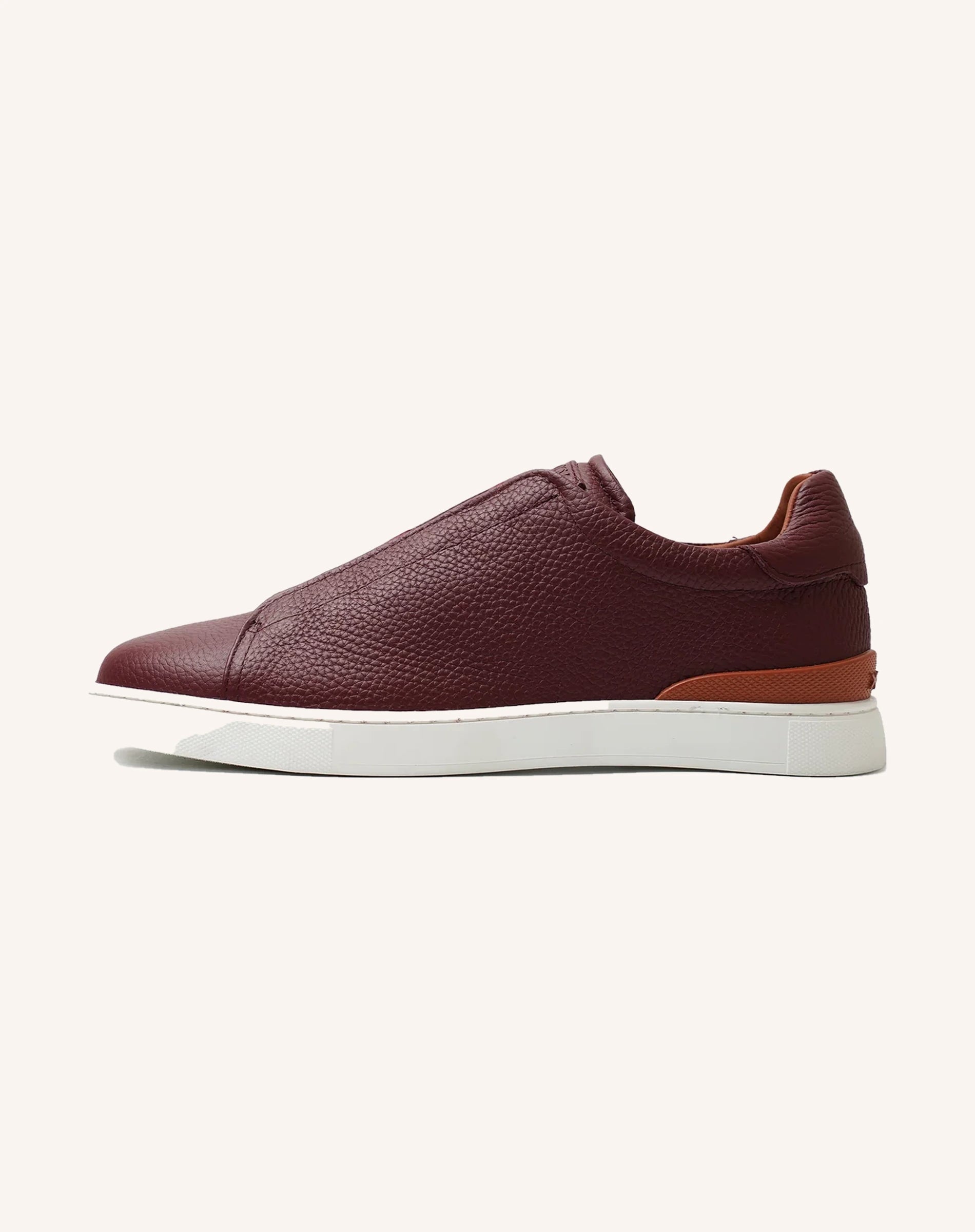 Men Goatskin Leather Slip On Low Top Sneakers