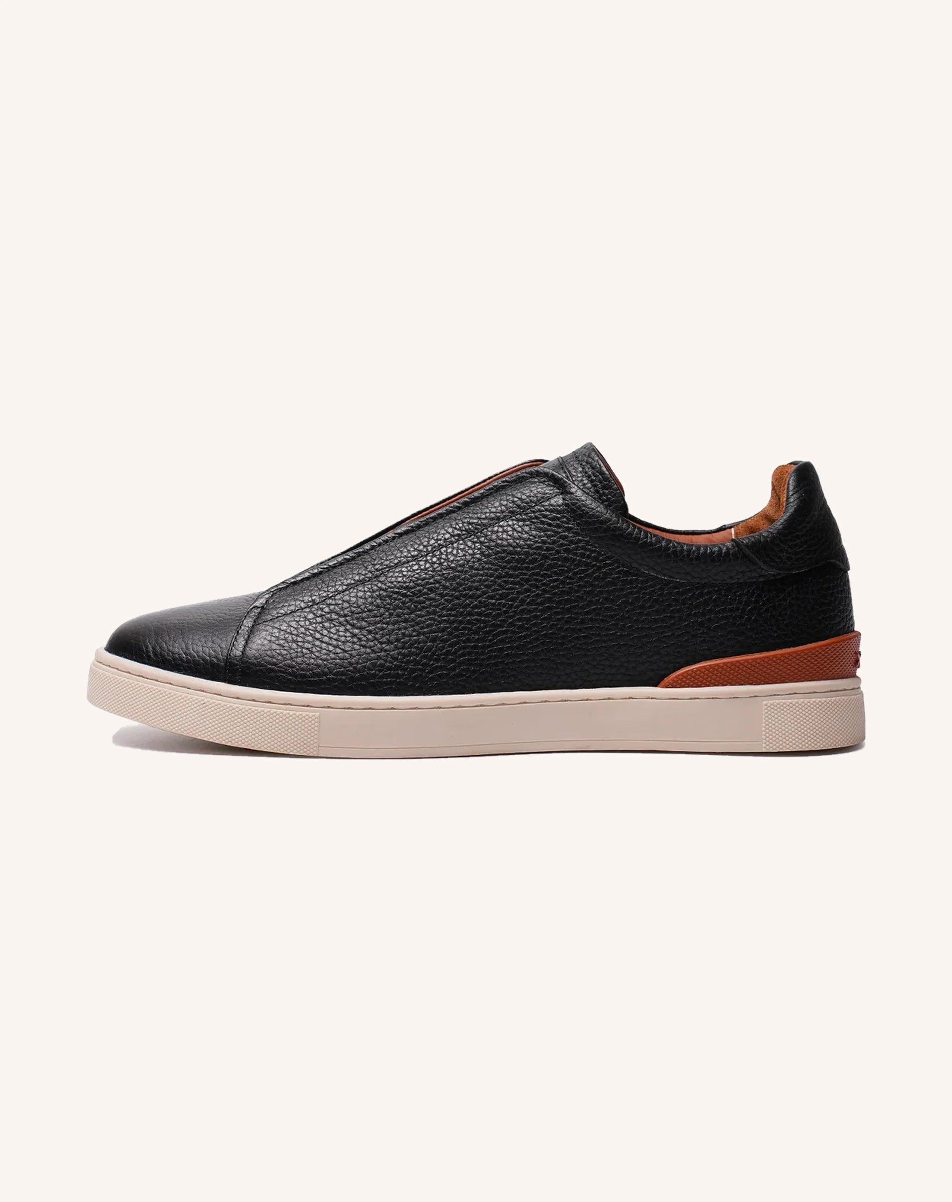 Men Goatskin Leather Slip On Low Top Sneakers