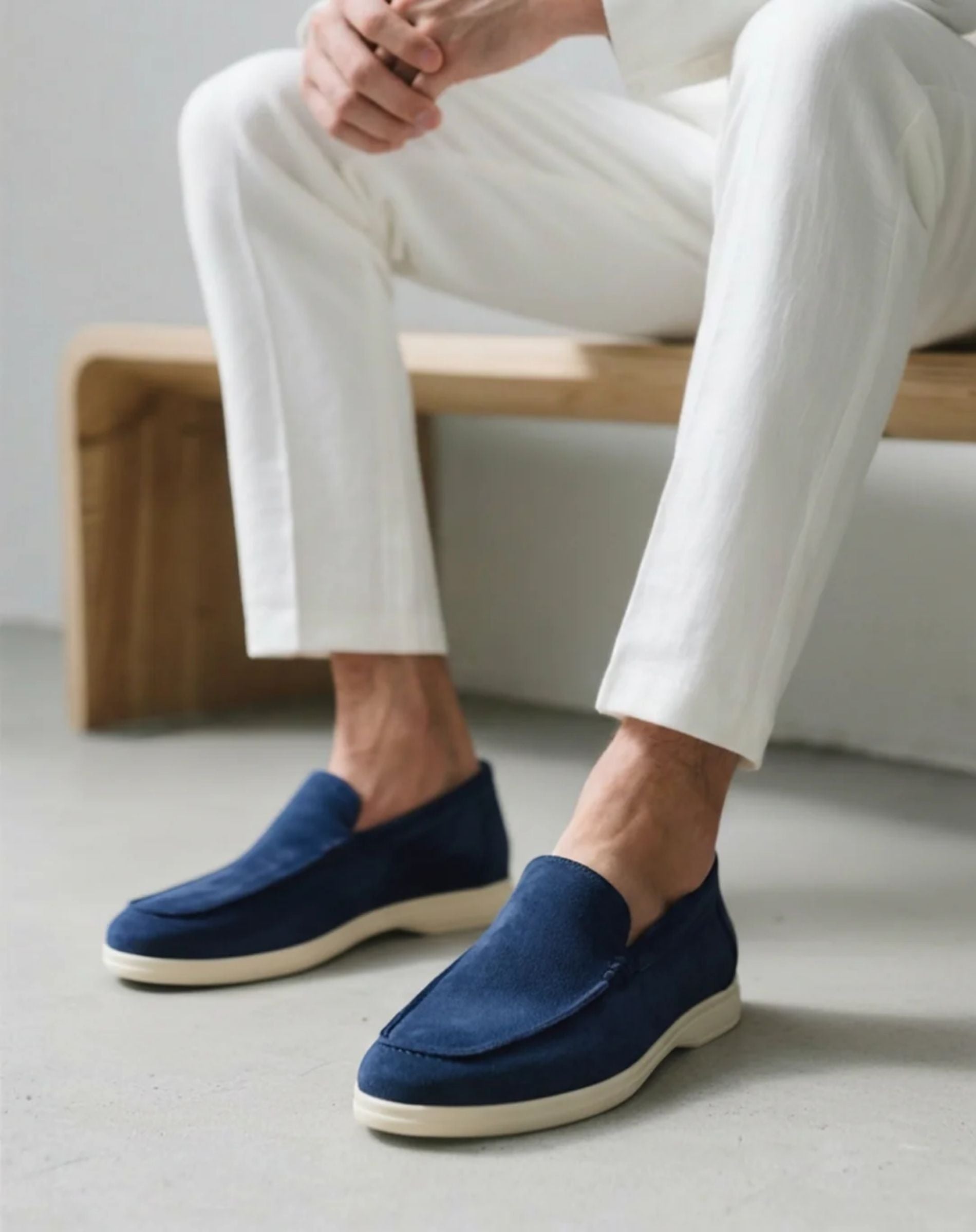 Men's Suede Loafers Classic Slip On Dress Shoes