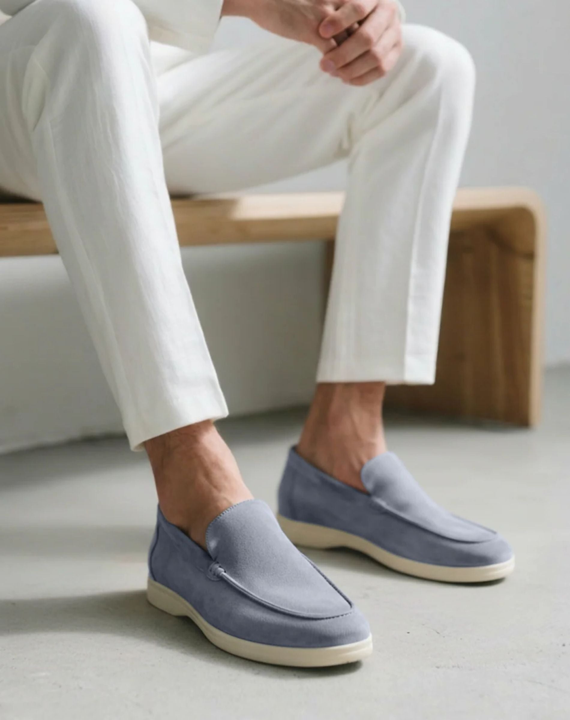 Men's Suede Loafers Classic Slip On Dress Shoes