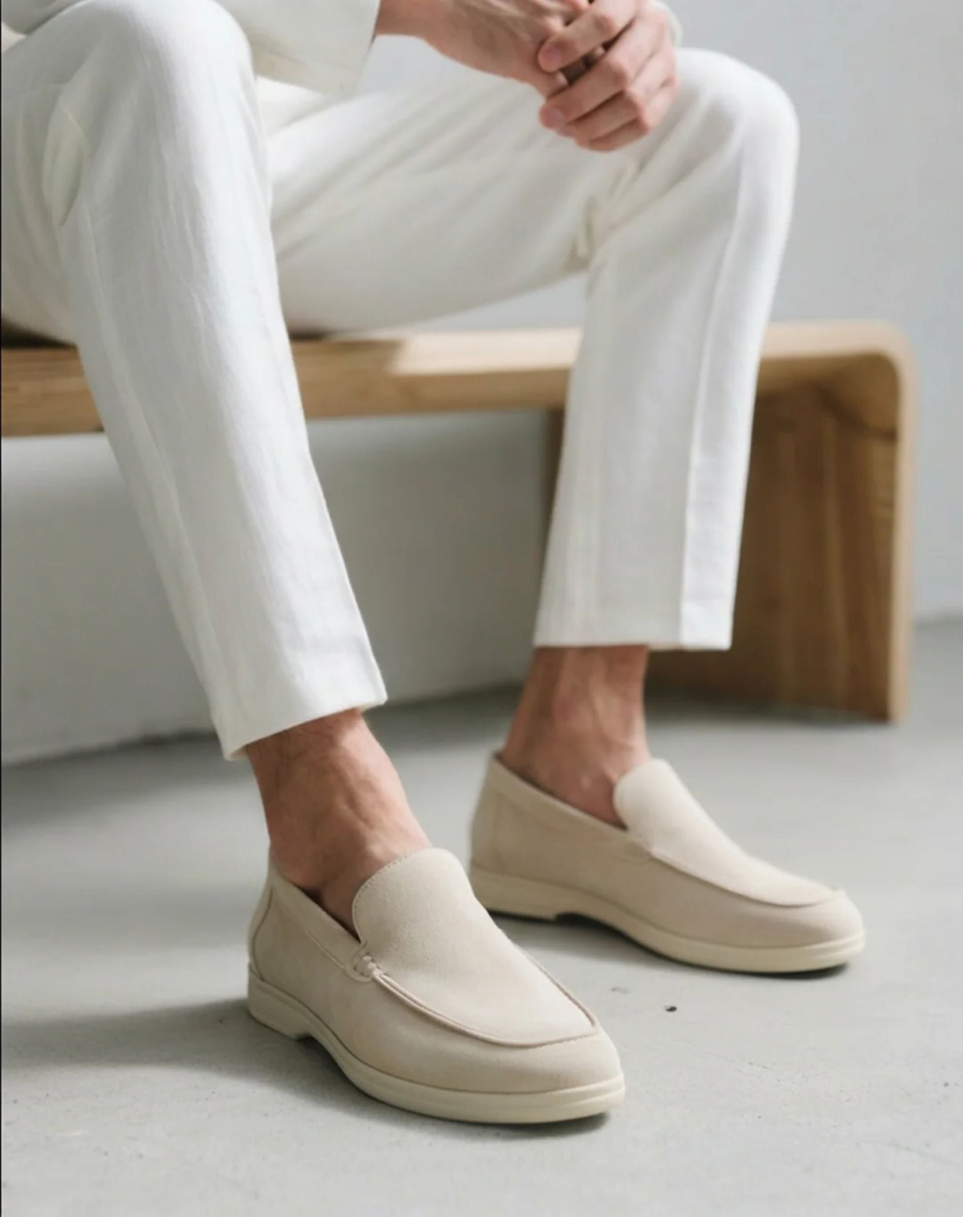 Men's Suede Loafers Classic Slip On Dress Shoes