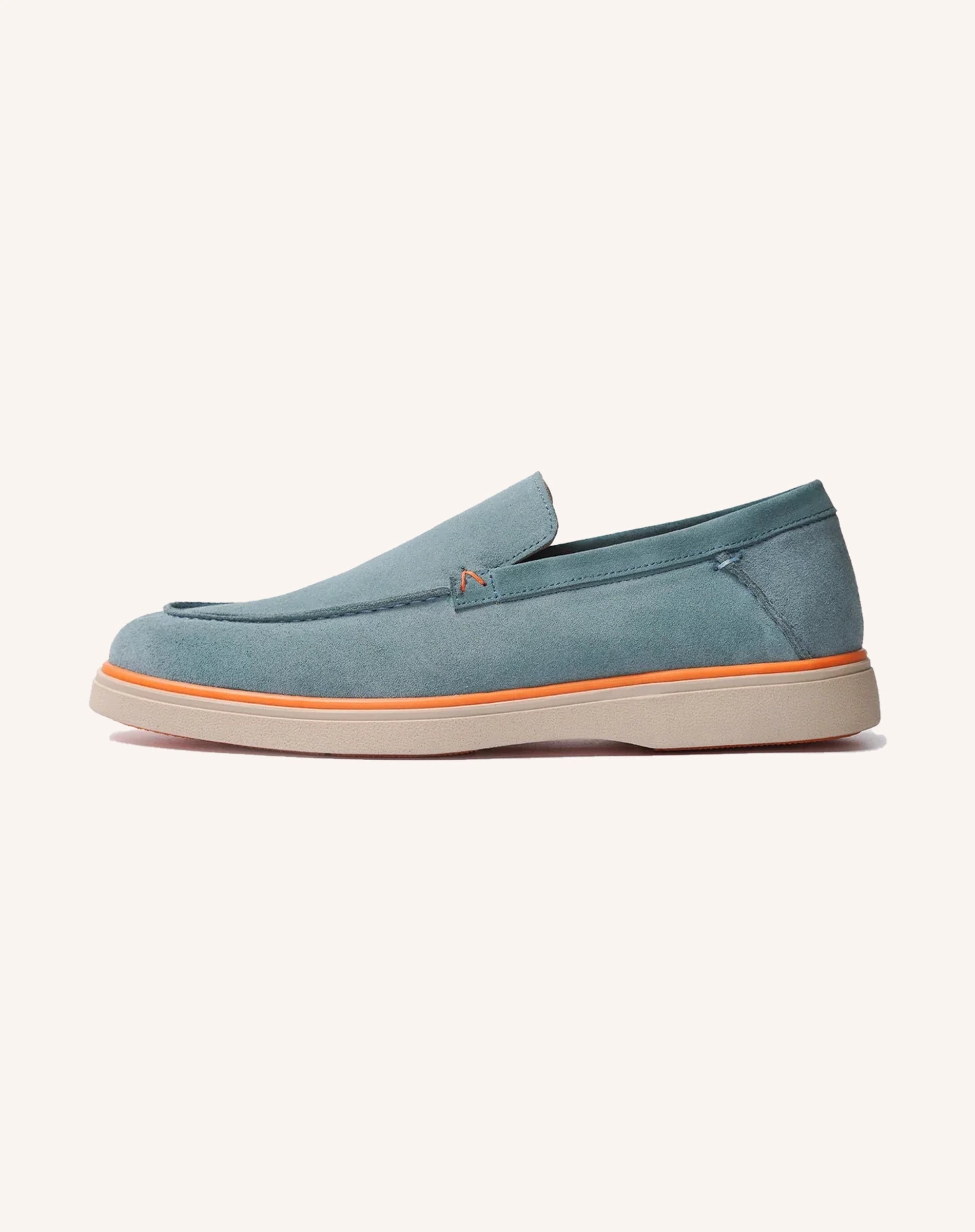 Men Suede Slip On Loafers Contrast Sole