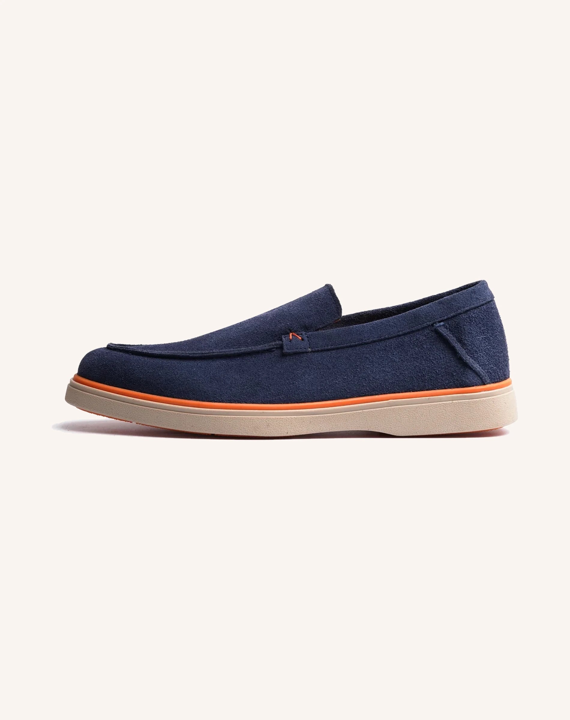 Men Suede Slip On Loafers Contrast Sole
