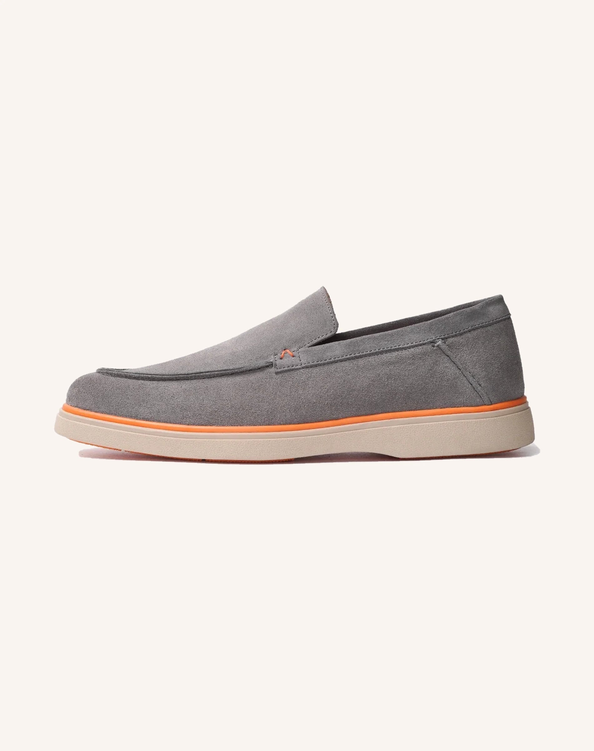 Men Suede Slip On Loafers Contrast Sole