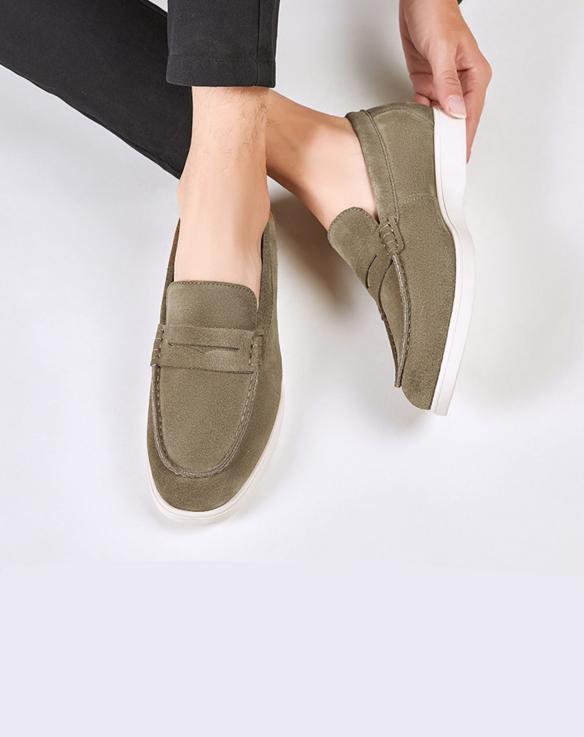 Men’s Suede Penny Loafers Slip On Casual Shoes